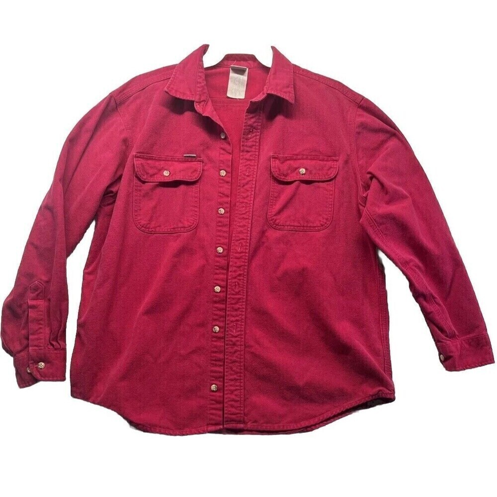 Vintage Carhartt Shirt Men Size XXL? Chamois Flannel Rugged Outdoor Workwear Red